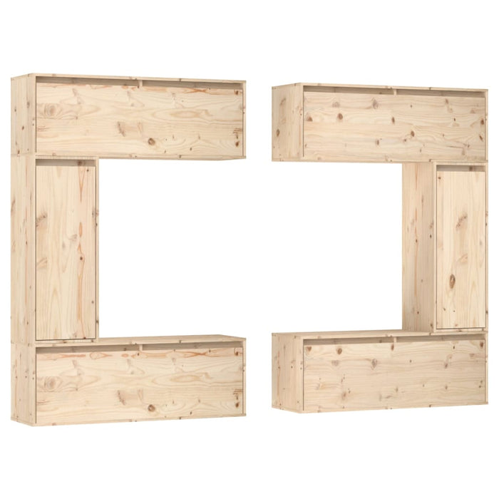 Mobili Porta TV 6 pz-Set di 6 Credenza per TV in Legno Massello di Pino 593200