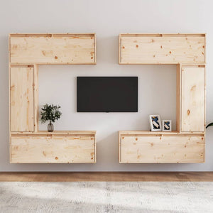 Mobili Porta TV 6 pz-Set di 6 Credenza per TV in Legno Massello di Pino 593200