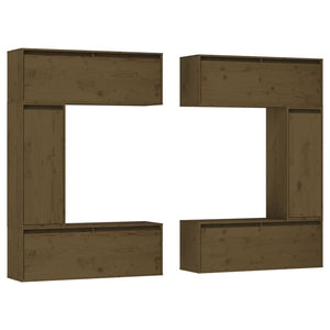 Mobili Porta TV 6 pz ambra in Legno Massello di Pino 3100202