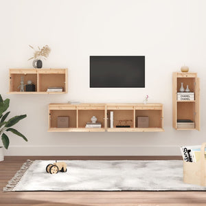 Mobili Porta TV 4 pz in Legno Massello di Pino cod mxl 24138