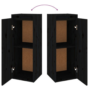 Mobili Porta TV 4 pz Neri in Legno Massello di Pino 3100223