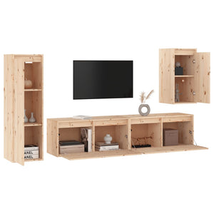 Mobili Porta TV 4 pz in Legno Massello di Pino cod mxl 13709