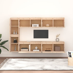 Mobili Porta TV 6 pz in Legno Massello di Pino cod mxl 24121