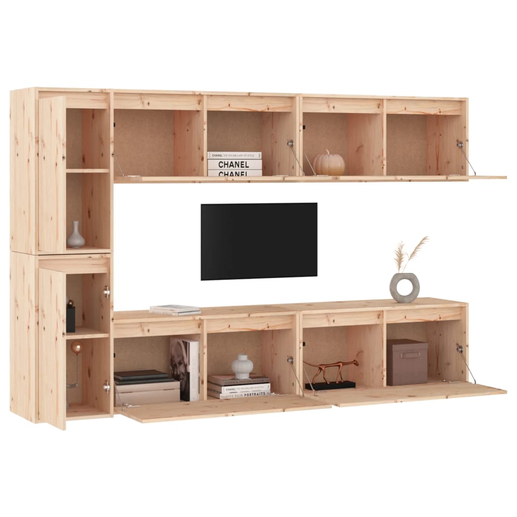 Mobili Porta TV 6 pz in Legno Massello di Pino cod mxl 24121