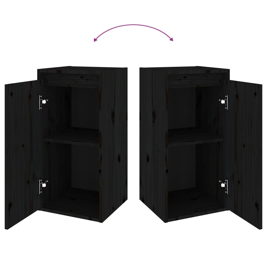 Mobili Porta TV 6 pz Neri in Legno Massello di Pino 3100243