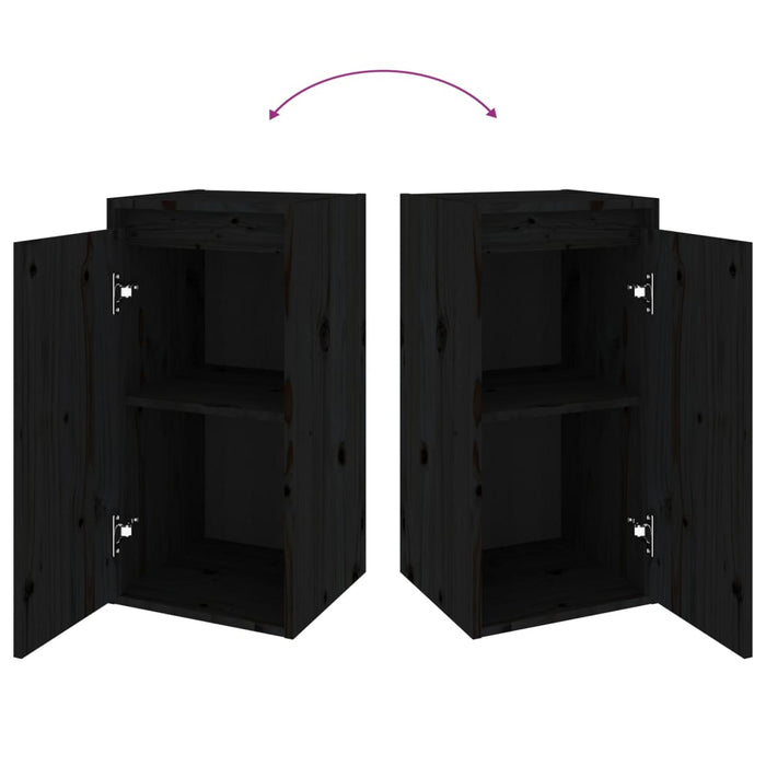 Mobili Porta TV 6 pz Neri in Legno Massello di Pino 3100243