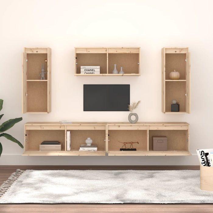 Mobili Porta TV 5 pz in Legno Massello di Pino cod mxl 9001