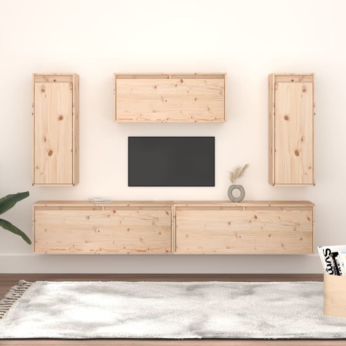 Mobili Porta TV 5 pz in Legno Massello di Pino cod mxl 9001