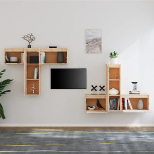 Mobili Porta TV 6 pz in Legno Massello di Pino cod mxl 34006