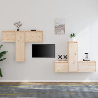Mobili Porta TV 6 pz in Legno Massello di Pino cod mxl 34006