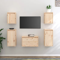 Mobili Porta TV 5 pz in Legno Massello di Pino 3100269