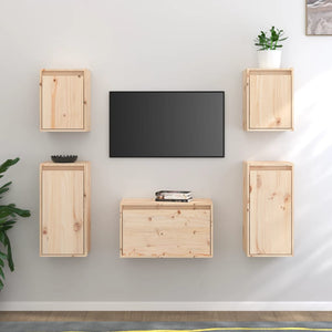 Mobili Porta TV 5 pz in Legno Massello di Pino 3100269