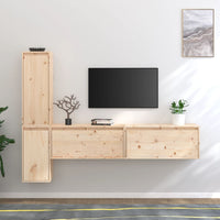 Mobili Porta TV 4 pz in Legno Massello di Pino cod mxl 8497