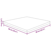 Piano Tavolo Quadrato 90x90x4 cm Massello Rovere Non Trattato cod mxl 59005