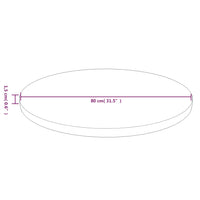 Piano Tavolo Rotondo Marrone Scuro Ø80x1,5 cm Rovere Trattato