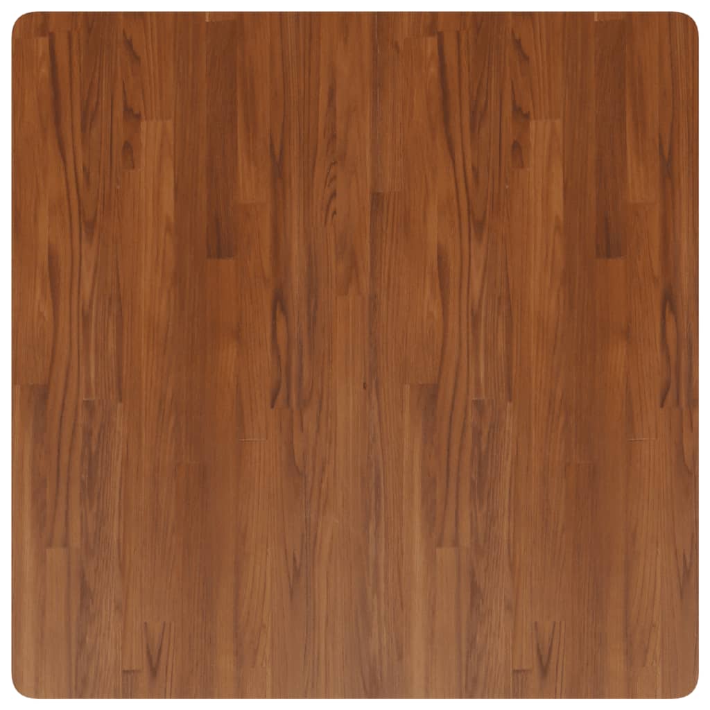Piano Tavolo Quadrato Marrone Scuro 90x90x1,5cm Rovere Trattato 343019