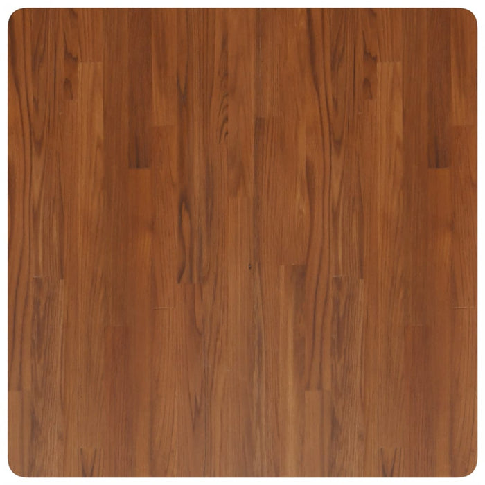 Piano Tavolo Quadrato Marrone Scuro 80x80x2,5cm Rovere Trattato 343046