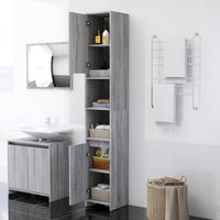 Armadio Bagno Rovere Grigio 30x30x183,5cm Legno Ingegnerizzato cod mxl 14095