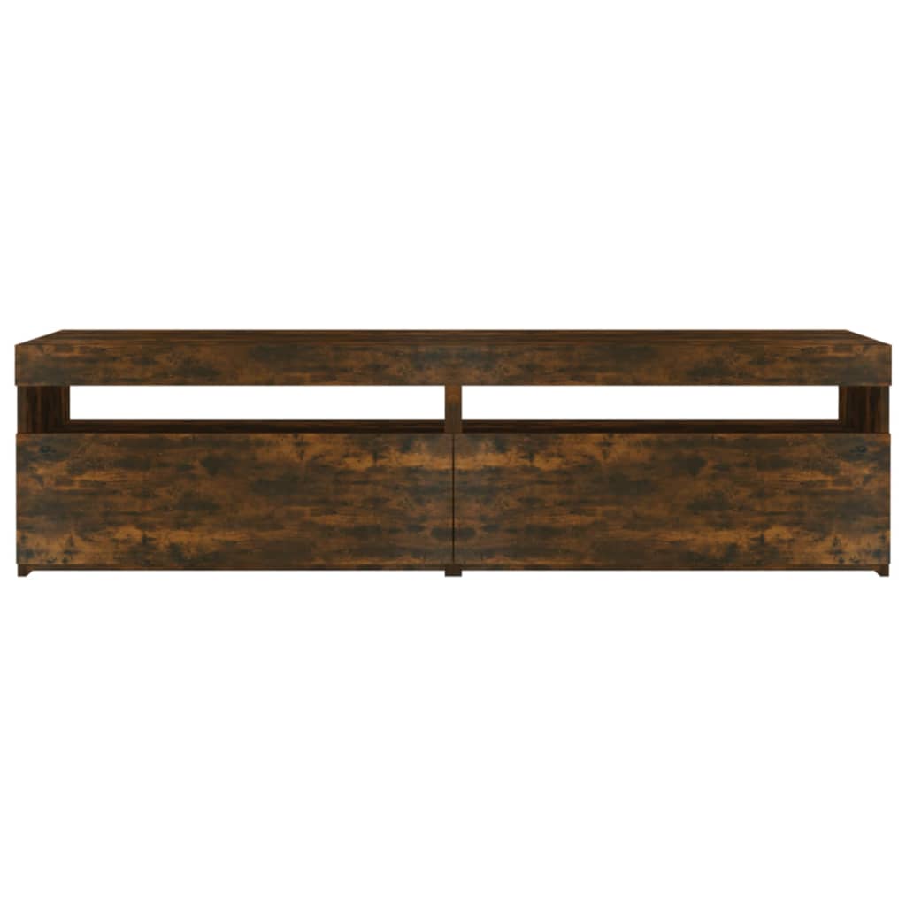 Mobile Porta TV con Luci LED 2pz-Mobile per TV-Credenza TV Rovere Fumo 75x35x40 cm