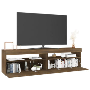 Mobile Porta TV con Luci LED 2pz Rovere Marrone 75x35x40 cm cod mxl 16661