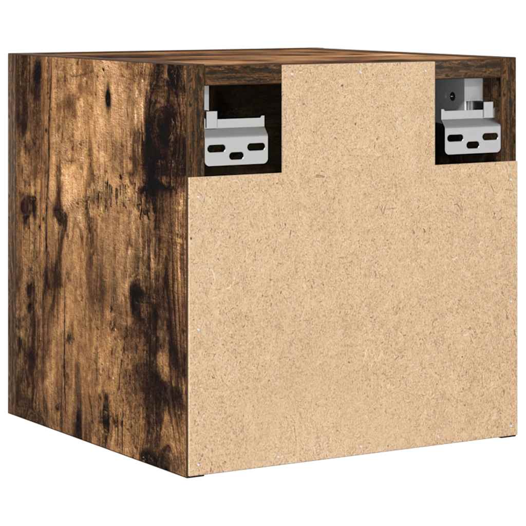 Armadietti TV Montati a Parete 4pz Rovere Fumo 30,5x30x30 cm