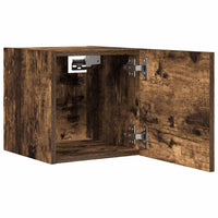 Armadietti TV Montati a Parete 4pz Rovere Fumo 30,5x30x30 cm