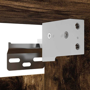 Armadietti TV Montati a Parete 4pz Rovere Fumo 30,5x30x30 cm