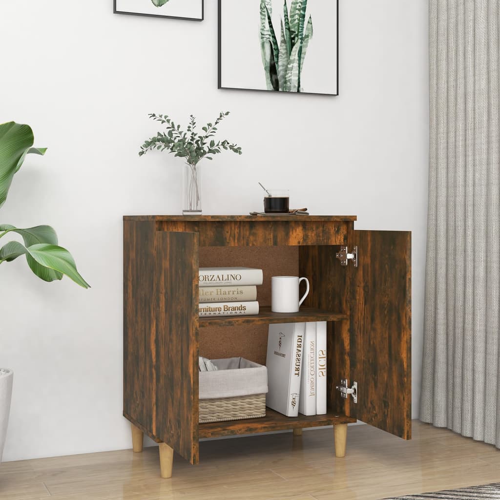 Credenza Rovere Fumo 60x35x70 cm in Legno Multistrato 815156
