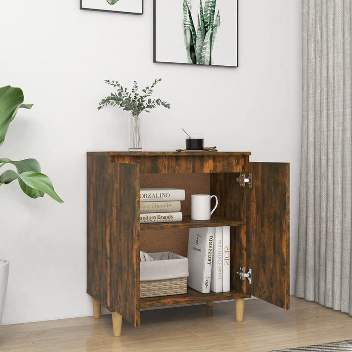Credenza Rovere Fumo 60x35x70 cm in Legno Multistrato 815156