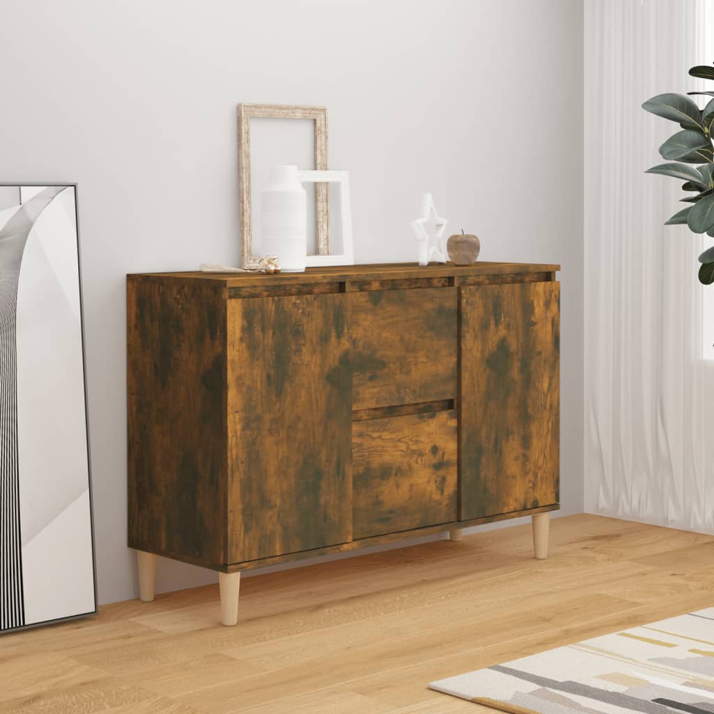 Credenza Rovere Fumo 101x35x70 cm in Legno Multistrato 815162