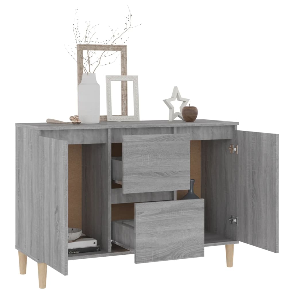 Credenza Grigio Sonoma 101x35x70 cm in Legno Ingegnerizzato
