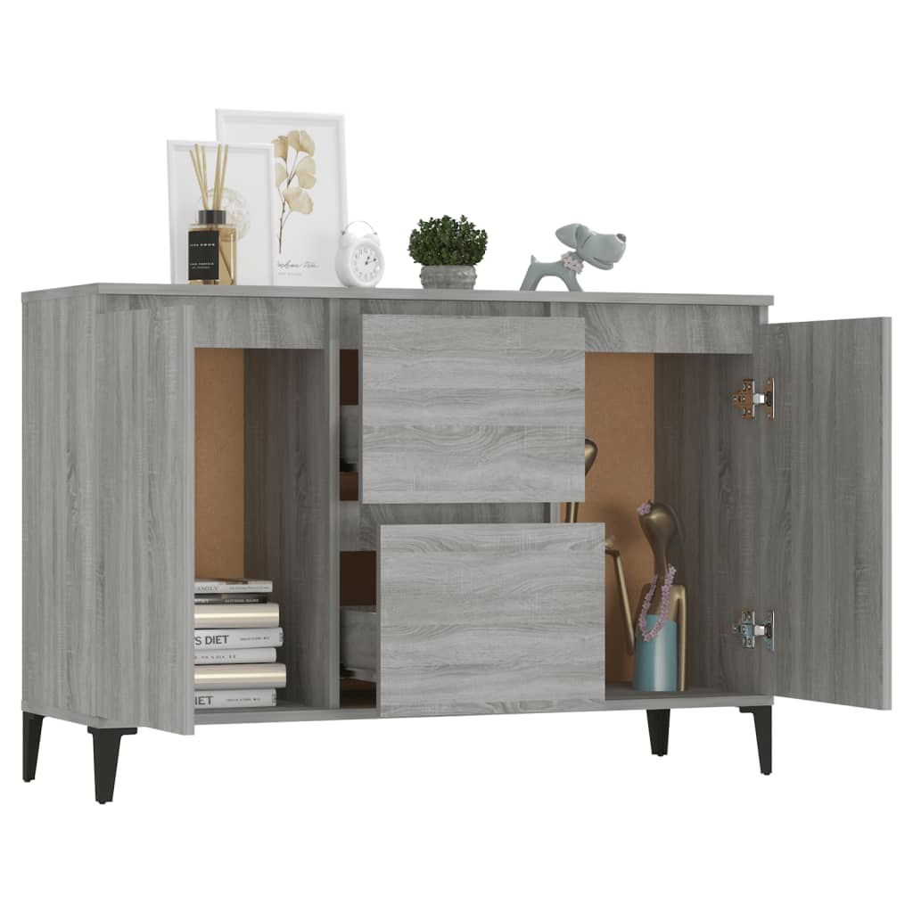 Credenza Grigio Sonoma 102x35x70 cm in Legno Multistrato 815166