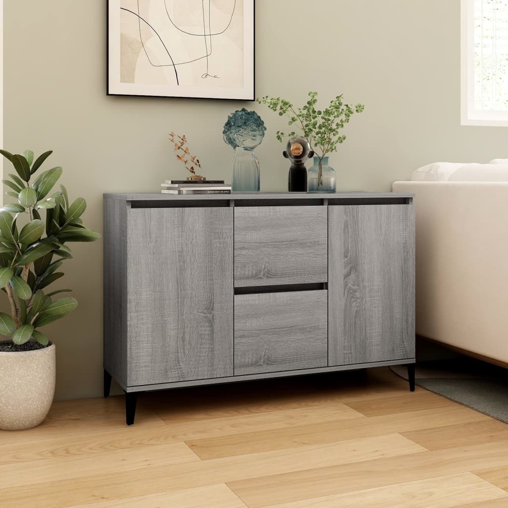 Credenza Grigio Sonoma 102x35x70 cm in Legno Multistrato 815166