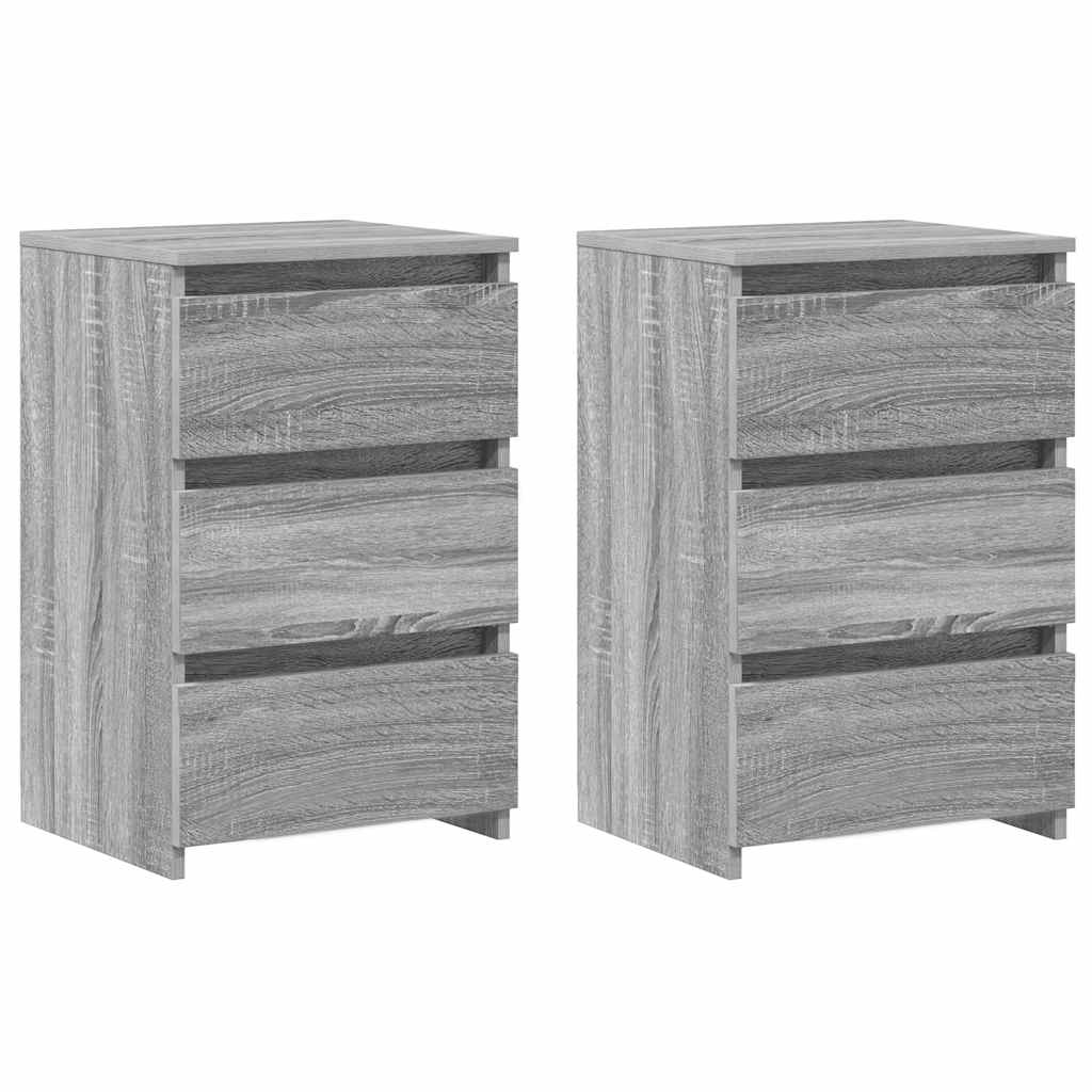 Comodini Grigio Sonoma 2 pz 40x35x62,5 cm in Legno Multistrato cod mxl 49107