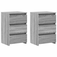 Comodini Grigio Sonoma 2 pz 40x35x62,5 cm in Legno Multistrato cod mxl 49107