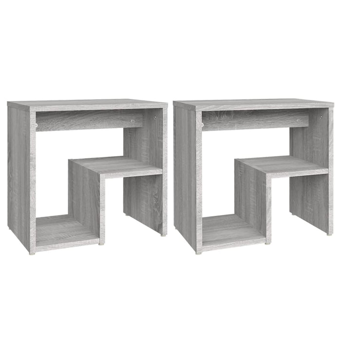 Comodini Grigio Sonoma 2 pz-Set di 2 Tavolino da notte 40x30x40 cm in Legno Multistrato