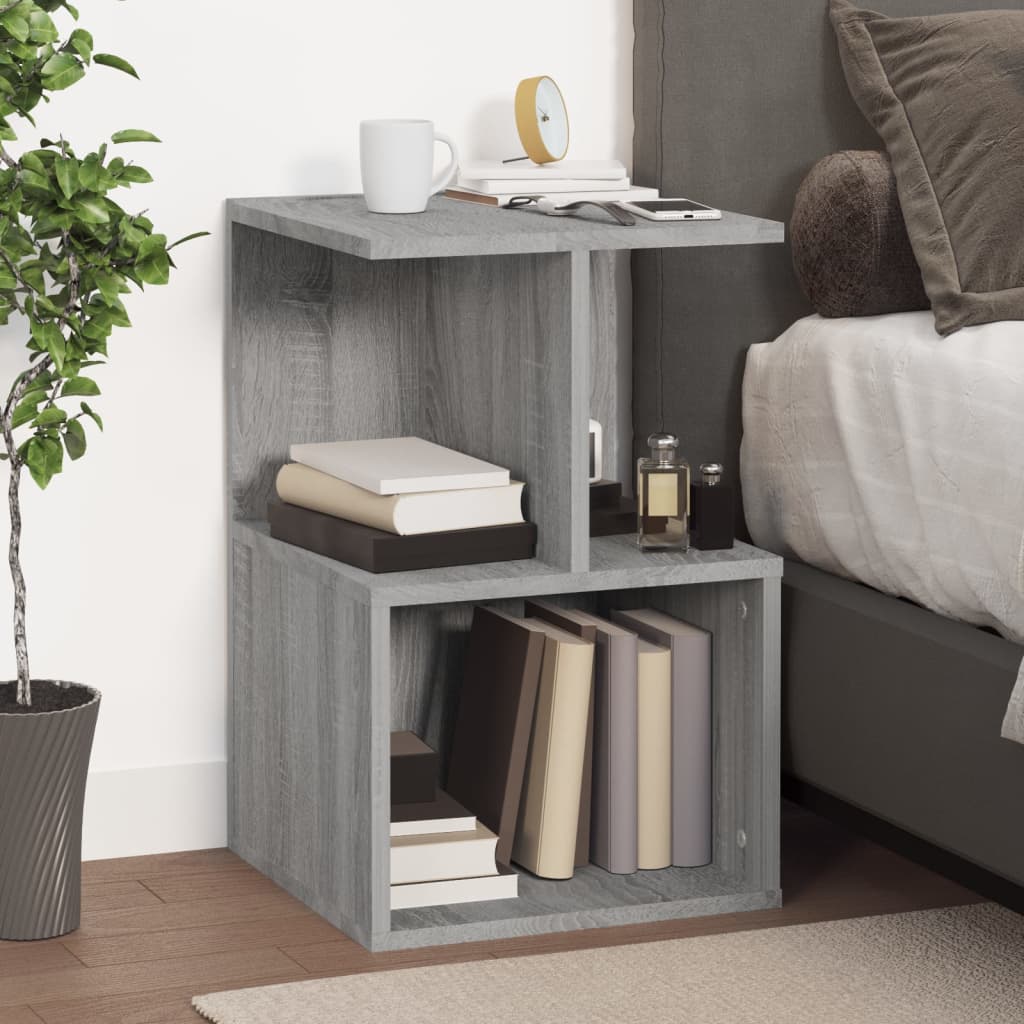 Comodino-Tavolino da notte Grigio Sonoma 35x35x55 cm in Legno Multistrato