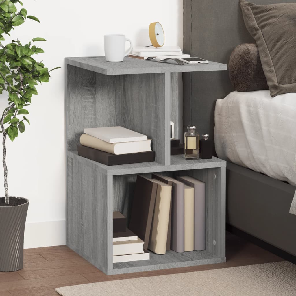Comodini 2 pz Grigio Sonoma 35x35x55 cm in Legno Multistrato 815186