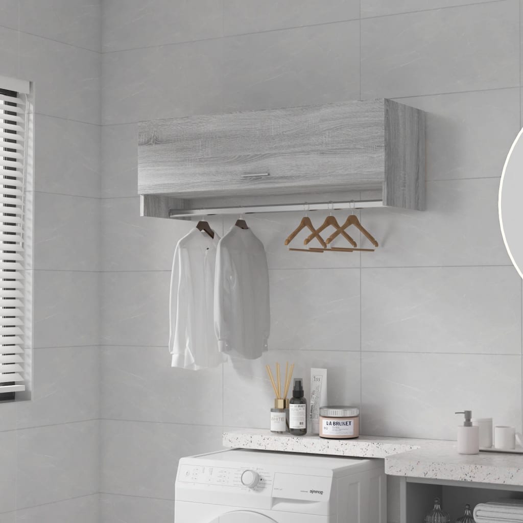 Armadio Grigio Sonoma 100x32,5x35 cm in Legno Ingegnerizzato cod mxl 75683