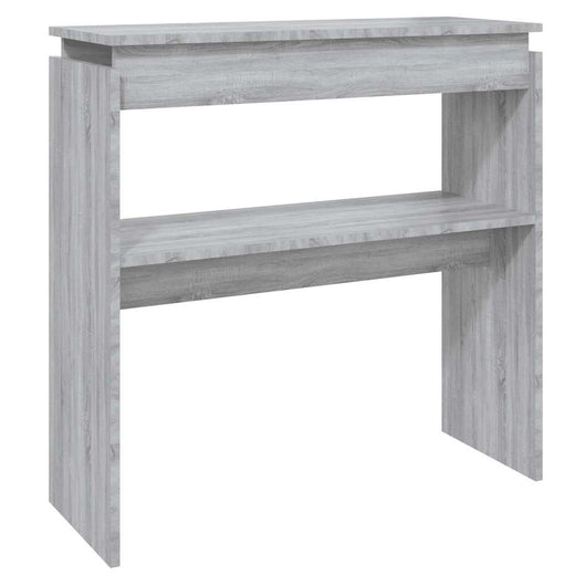Tavolino Consolle-Tavolino da soggiorno-Tavolo Grigio Sonoma 80x30x80 cm Legno Multistrato