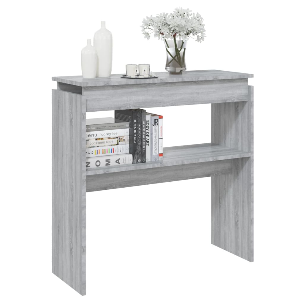 Tavolino Consolle Grigio Sonoma 80x30x80 cm Legno Multistrato 815217