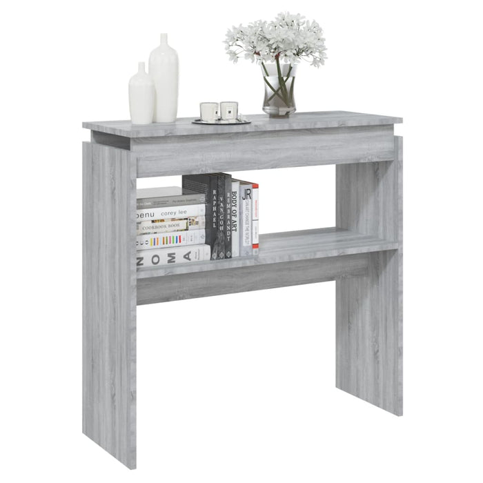 Tavolino Consolle Grigio Sonoma 80x30x80 cm Legno Multistrato 815217