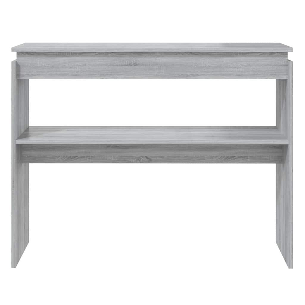 Tavolino Consolle-Tavolino da soggiorno-Tavolo Grigio Sonoma 102x30x80 cm Legno Multistrato