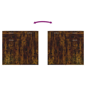 Credenza Rovere Fumo 80x36x75 cm in Legno Multistrato 815489