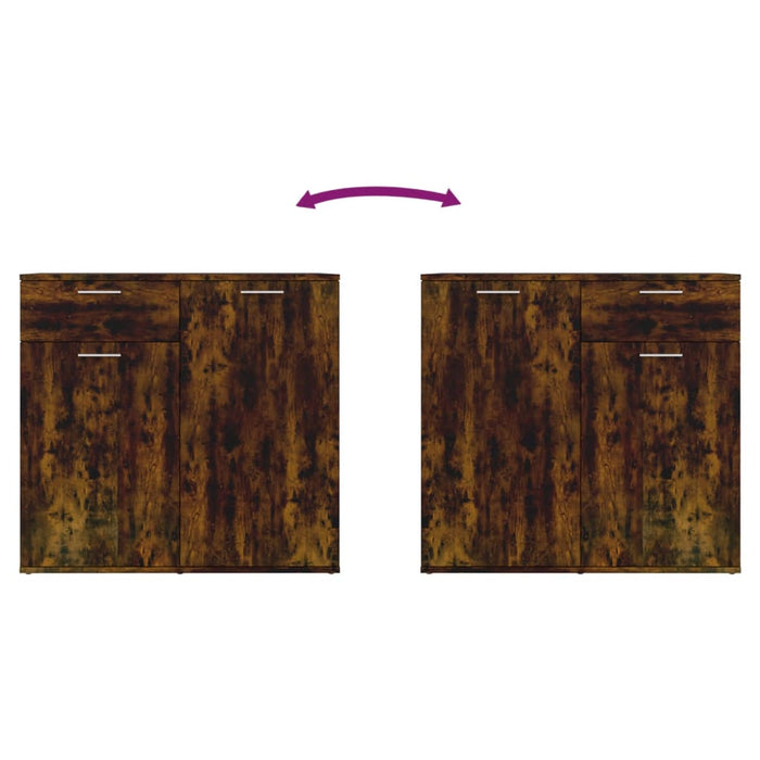 Credenza Rovere Fumo 80x36x75 cm in Legno Multistrato 815489