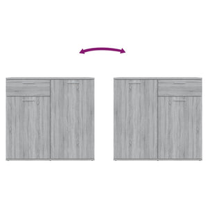 Credenza Grigio Sonoma 80x36x75 cm in Legno Multistrato cod mxl 23855