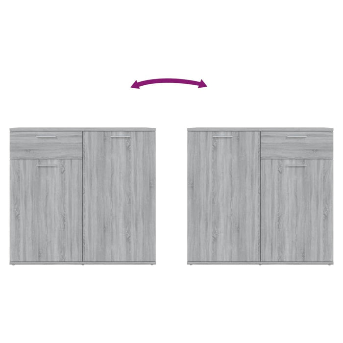 Credenza Grigio Sonoma 80x36x75 cm in Legno Multistrato cod mxl 23855