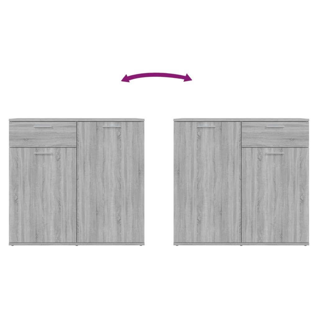 Credenza-Buffet-Armadio da cucina Grigio Sonoma 80x36x75 cm in Legno Multistrato