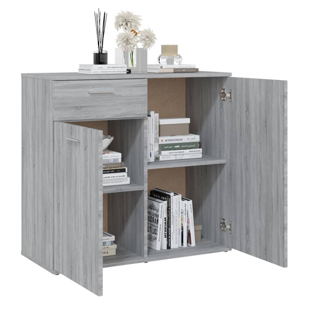 Credenza Grigio Sonoma 80x36x75 cm in Legno Multistrato cod mxl 23855