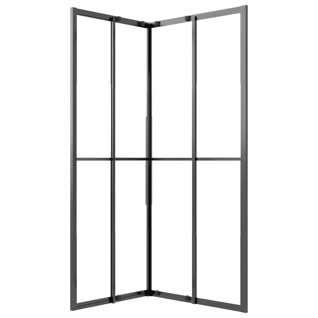 Cabina Doccia ESG Semi Smerigliato 90x70x180 cm Nera 151854